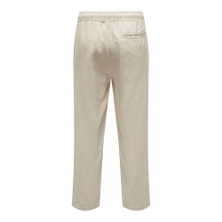 ONLY & SONS Onkortærmetinus Loose Visc Lin 0075 Pnt Cs - Oatmeal