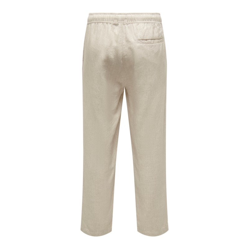 ONLY & SONS Onkortærmetinus Loose Visc Lin 0075 Pnt Cs - Oatmeal