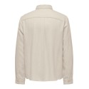 ONLY & SONS Onskari Langærmet Shirt Visc Lin 0075 Cs - Oatmeal