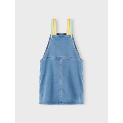 NAME IT Mini Denim Bibskirt - Medium Blue Denim