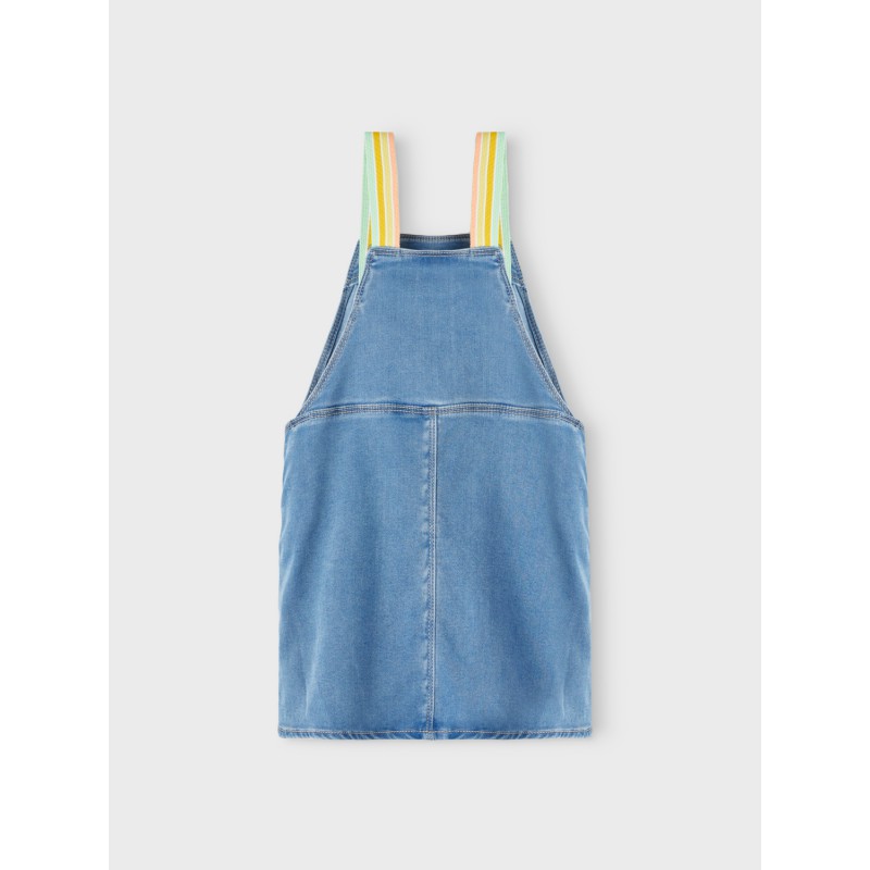 NAME IT Mini Denim Bibskirt - Medium Blue Denim