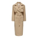 ONLY Lang Trenchcoat Med Rå Detaljer - Ginger Root