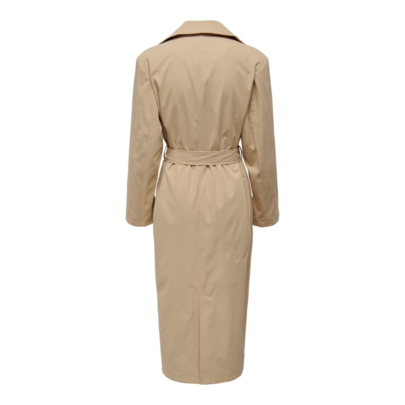 ONLY Lang Trenchcoat Med Rå Detaljer - Ginger Root