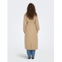ONLY Lang Trenchcoat Med Rå Detaljer - Ginger Root
