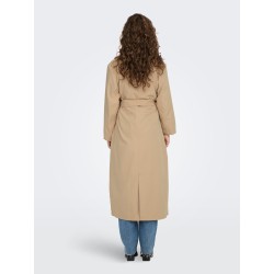 ONLY Lang Trenchcoat Med Rå Detaljer - Ginger Root