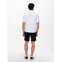 ONLY & SONS Caiden Kortærmet Solid Linen Skjorte - White