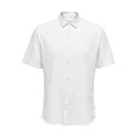 ONLY & SONS Caiden Kortærmet Solid Linen Skjorte - White