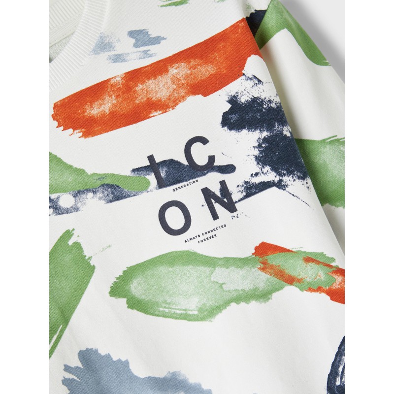 NAME IT Kids Darkan Løs Sweatshirt - Bright White