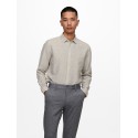 ONLY & SONS Caiden Solid Linen Skjorte - Chinchilla