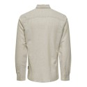 ONLY & SONS Caiden Solid Linen Skjorte - Chinchilla
