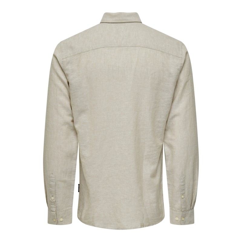 ONLY & SONS Caiden Solid Linen Skjorte - Chinchilla