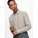 ONLY & SONS Caiden Solid Linen Skjorte - Chinchilla