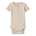 NAME IT Baby Kab Kortærmet Bodystocking - Peyote Melange