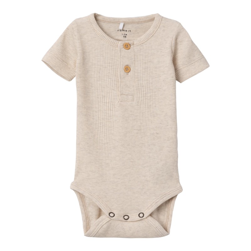 NAME IT Baby Kab Kortærmet Bodystocking - Peyote Melange
