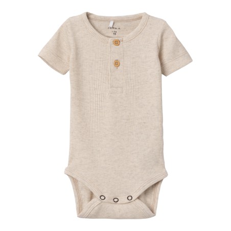 NAME IT Baby Kab Kortærmet Bodystocking - Peyote Melange
