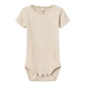 NAME IT Baby Kab Rib S/S Bodystocking - Peyote Melange