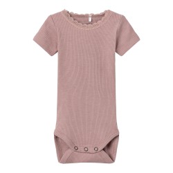 NAME IT Baby Kab Rib S/S Bodystocking - Deauville Mauve