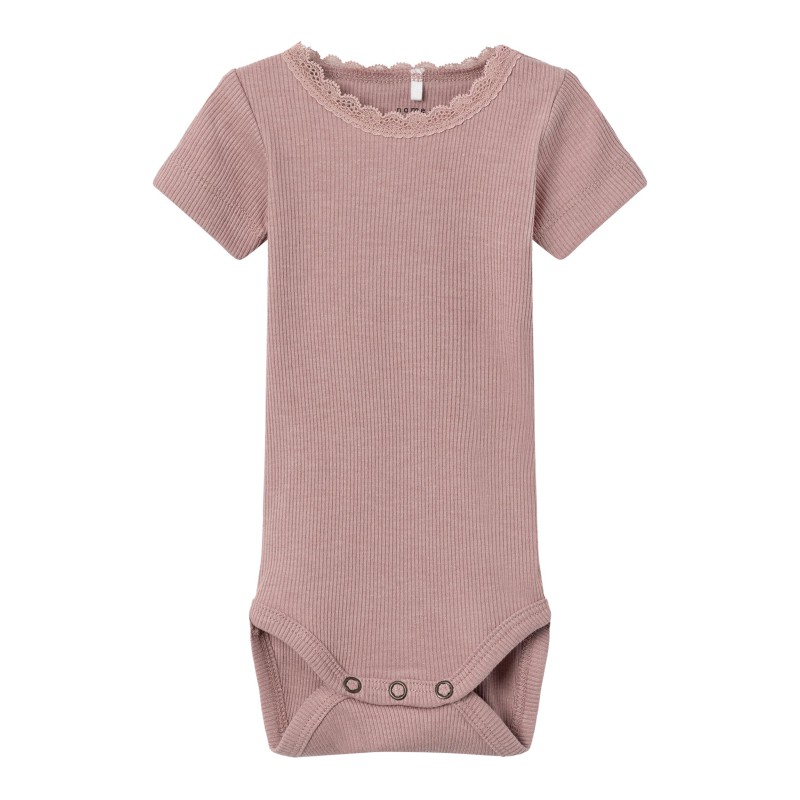 NAME IT Baby Kab Rib S/S Bodystocking - Deauville Mauve