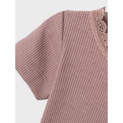 NAME IT Baby Kab Rib S/S Bodystocking - Deauville Mauve