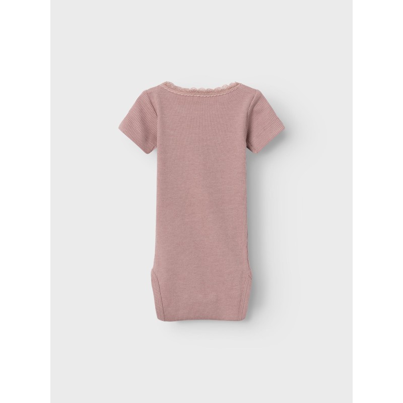 NAME IT Baby Kab Rib S/S Bodystocking - Deauville Mauve