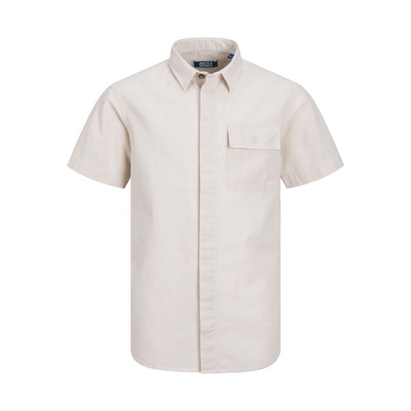 JACK & JONES Jcoline Oversized Linen Shirt Junior - Moonbeam