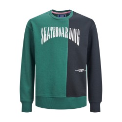 JACK & JONES Joroli Skater Block Sweat Crew Ln Junior - Trekking Green