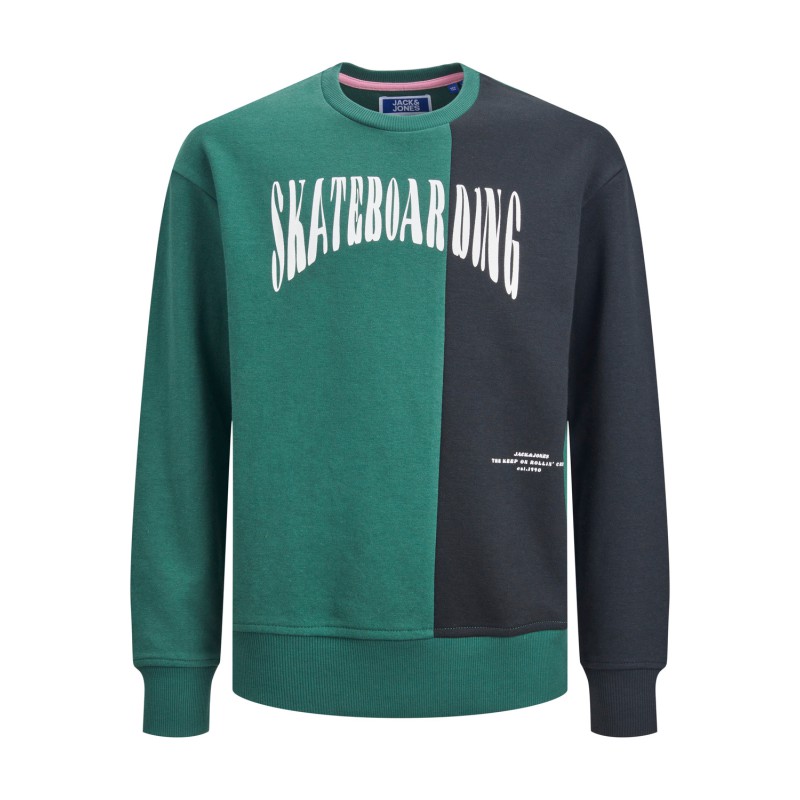 JACK & JONES Joroli Skater Block Sweat Crew Ln Junior - Trekking Green