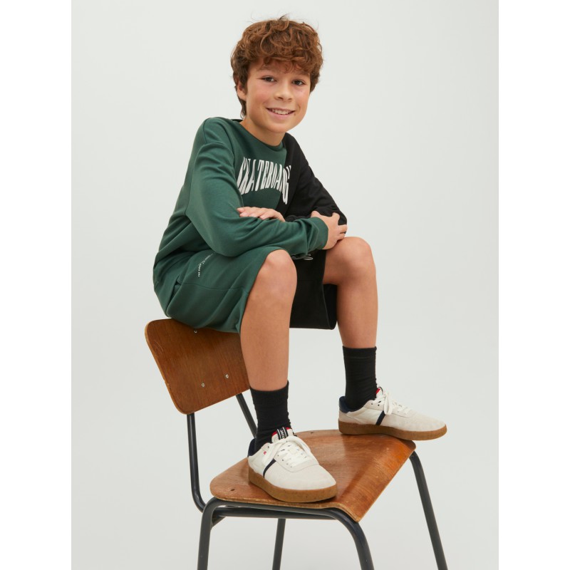 JACK & JONES Joroli Skater Block Sweat Crew Ln Junior - Trekking Green