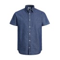 JACK & JONES Plain Kansas Denim Skjorte - Dark Blue Denim