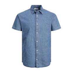 JACK & JONES Plain Kansas Denim Skjorte - Medium Blue Denim