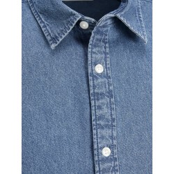 JACK & JONES Plain Kansas Denim Skjorte - Medium Blue Denim