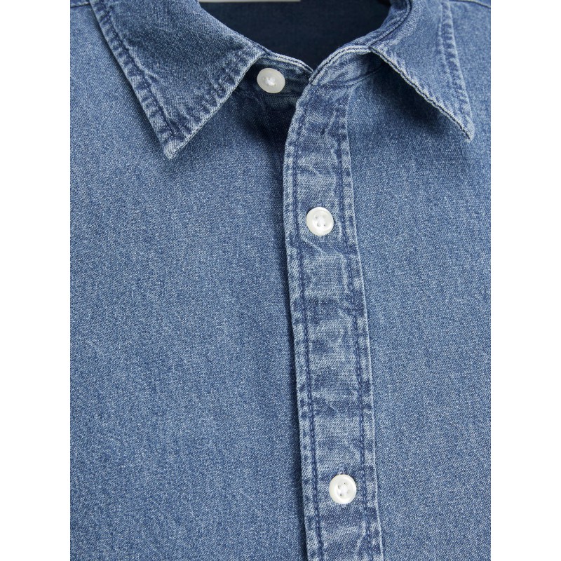JACK & JONES Plain Kansas Denim Skjorte - Medium Blue Denim