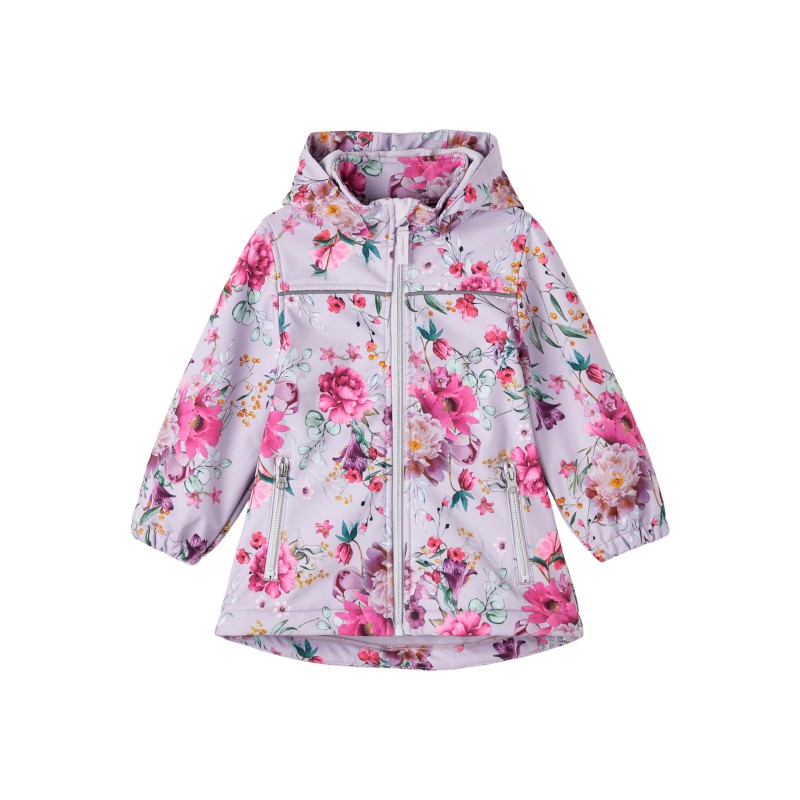 NAME IT Mini Alfa Lang Floral Jakke - Sand Verbena