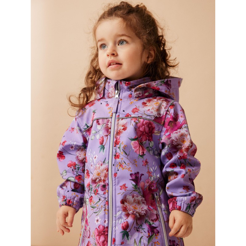 NAME IT Mini Alfa Lang Floral Jakke - Sand Verbena