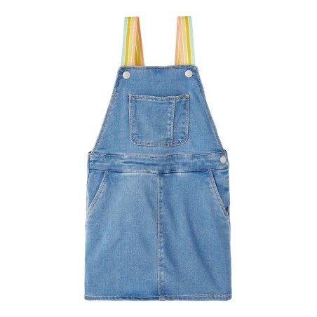 NAME IT Mini Denim Bibskirt - Medium Blue Denim