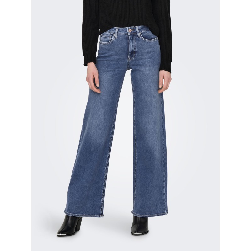 ONLY Madison Blush Højtaljede Wide Denim - Medium Blue Denim