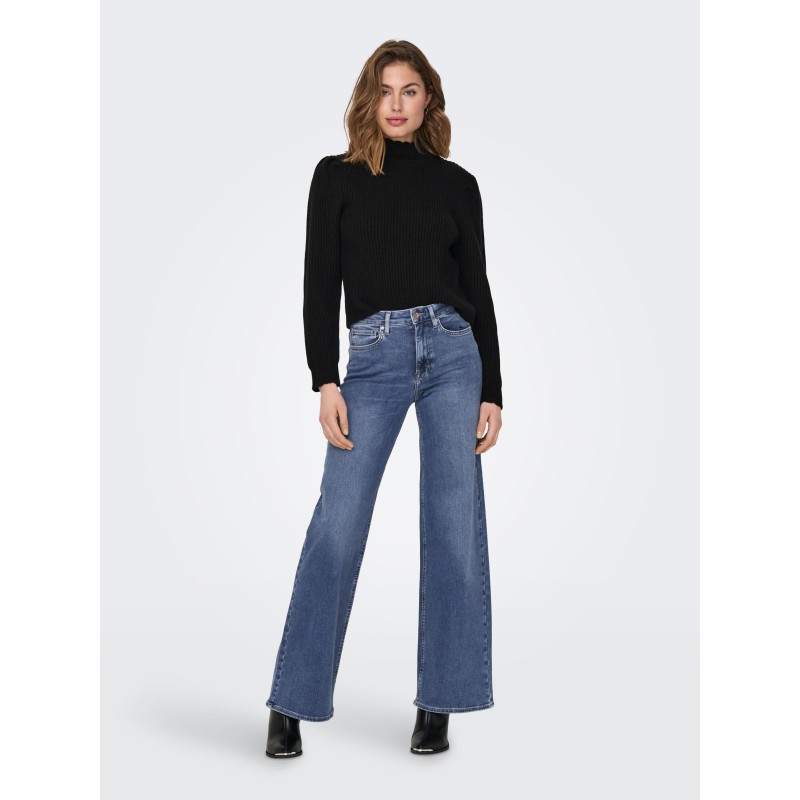 ONLY Madison Blush Højtaljede Wide Denim - Medium Blue Denim