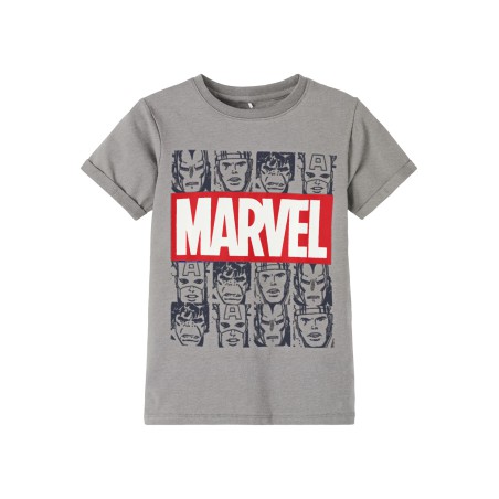 NAME IT Nkmmackin Marvel Kortærmet Top Mar - Grey Melange