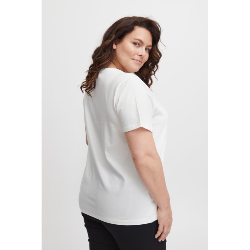 FRANSA Plus Shoulder Basis T-shirt - Blanc De Blanc