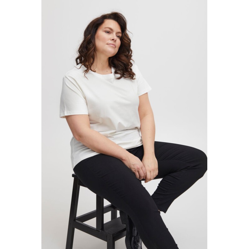 FRANSA Plus Shoulder Basis T-shirt - Blanc De Blanc