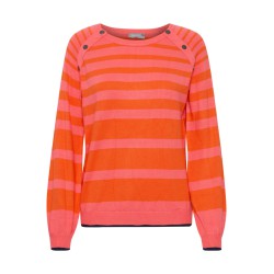 FRANSA Blume Pullover Med Striber - Firecrackers