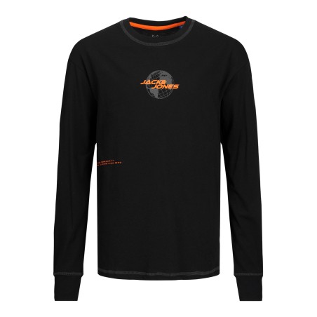JACK & JONES JUNIOR Jcolift Cuffed Tee Langærmet Crew Neck Junior - Sort