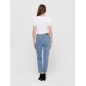 ONLY EMILY RAW 7/8 JEANS HW - Light Blue Denim