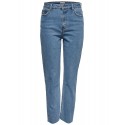 ONLY EMILY RAW 7/8 JEANS HW - Light Blue Denim
