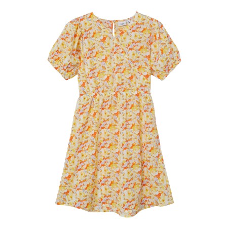 NAME IT Kids Vinaya Kortærmet Kjole - Créme De Pêche