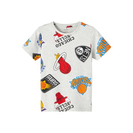 NAME IT Nkmango Nba Kortærmet Top Ous - Light Grey Melange