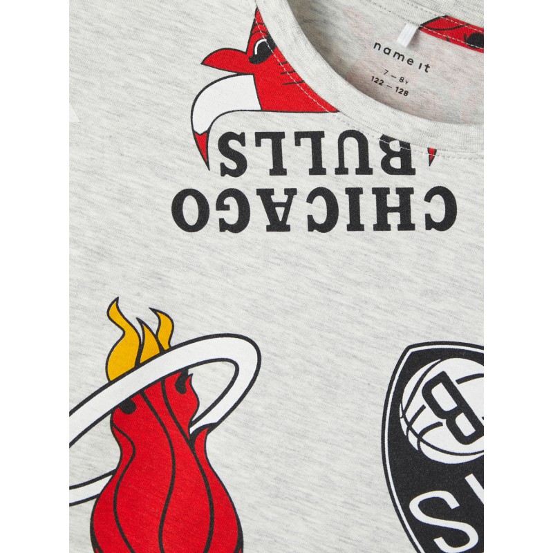 NAME IT Nkmango Nba Kortærmet Top Ous - Light Grey Melange