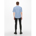 ONLY & SONS Onsmiles Kortærmet Stretch Shirt - Cashmere Blue