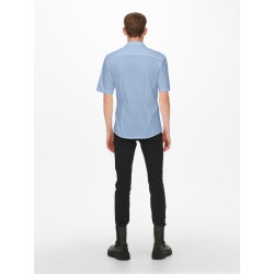 ONLY & SONS Onsmiles Kortærmet Stretch Shirt - Cashmere Blue