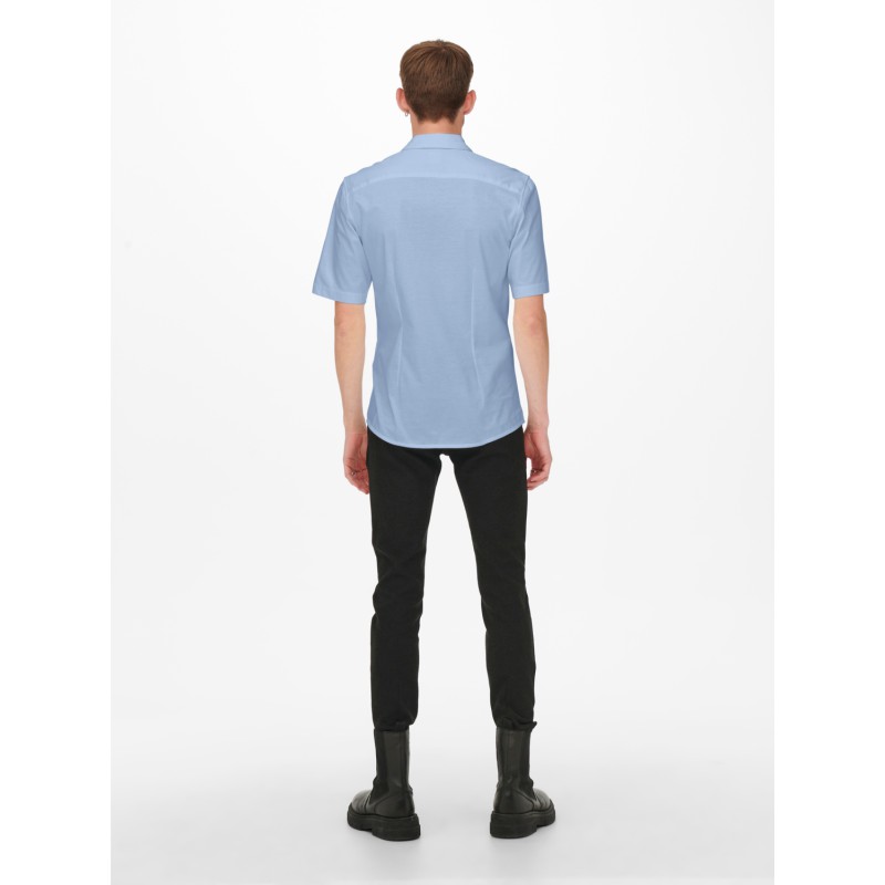 ONLY & SONS Onsmiles Kortærmet Stretch Shirt - Cashmere Blue
